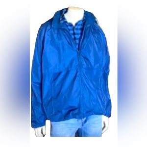 Wool rich NEW Men's / women’s wind breaker Large navy blue